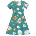 thumbnail image 4 of LOVZFMLL Robe à Manches Courtes Imprimée Mode Enfant 3-12 Ans Col Rond, 4 of 5