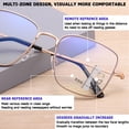 thumbnail image 2 of Men Women Anti Blue Light Progressive Multifocal Metal Readers Eyeglasses Reading Glasses Presbyopia Glasses Computer Goggles GOLD STRENGTH 2.50, 2 of 8