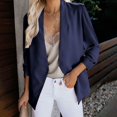 thumbnail image 1 of Puntoco Chaqueta Cárdigan De Traje Pequeño Versátil De Color Sólido De Manga Larga Sin Cuello Ajustado para Mujer Puntoco Puntoco-7320, 1 of 8