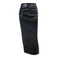 thumbnail image 5 of VUPSGEZ Women's Faux Leather Slit Slim Fit Breathable Midi Skirt Concert Pencil Skirt Pleated Dress Party Skirt (Black,XL), 5 of 8