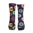 thumbnail image 3 of Crew Socks for Women Men Athletic - Donut Print No.9065 Soft Comfort Breathable Mid-Calf Sole Running Socks Womens Men, 3 of 7