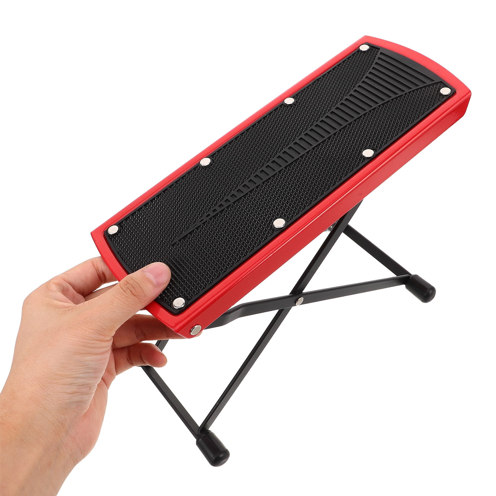 Tineasur Foldable Guitar Foot Stool with Durable Metal Stand and Adjustable Height for Acoustic Guitar