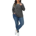 thumbnail image 2 of Agnes Orinda Women's Plus Size Top Color Block Crewneck Long Sleeve Knitted Casual Loose Pullover Blouse 3X Black, 2 of 6