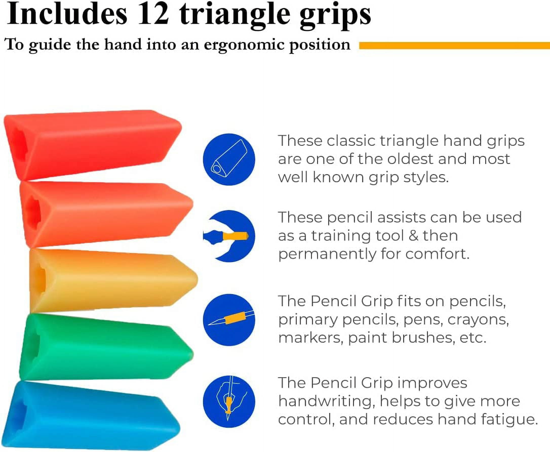 Long-Lasting Young Kids Pencils - Short, Triangle Grip, 12 Pencils &  Sharpener