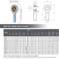 thumbnail image 4 of 4pcs M8 Male Right Hand Thread Rod End Linkage Bearings SA8 T/K Steel Seal, 4 of 5