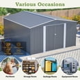 thumbnail image 4 of LZBEITEM 12'x14' Outdoor Metal Shed with Floor Frame kit , Updated Frame & Lockable Doors for Backyard, Garden, Lawn, Gray, 4 of 14