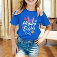 thumbnail image 2 of MIASHUI T-Shirt Garçon Drôle Imprimé Lapin de Pâques Manches Courtes pour Filles, Bleu, 8-9 Ans, 2 of 4