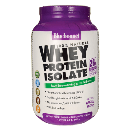 Bluebonnet Nutrition 100% Natural Whey Protein Isolate Natural Original -- 2.2