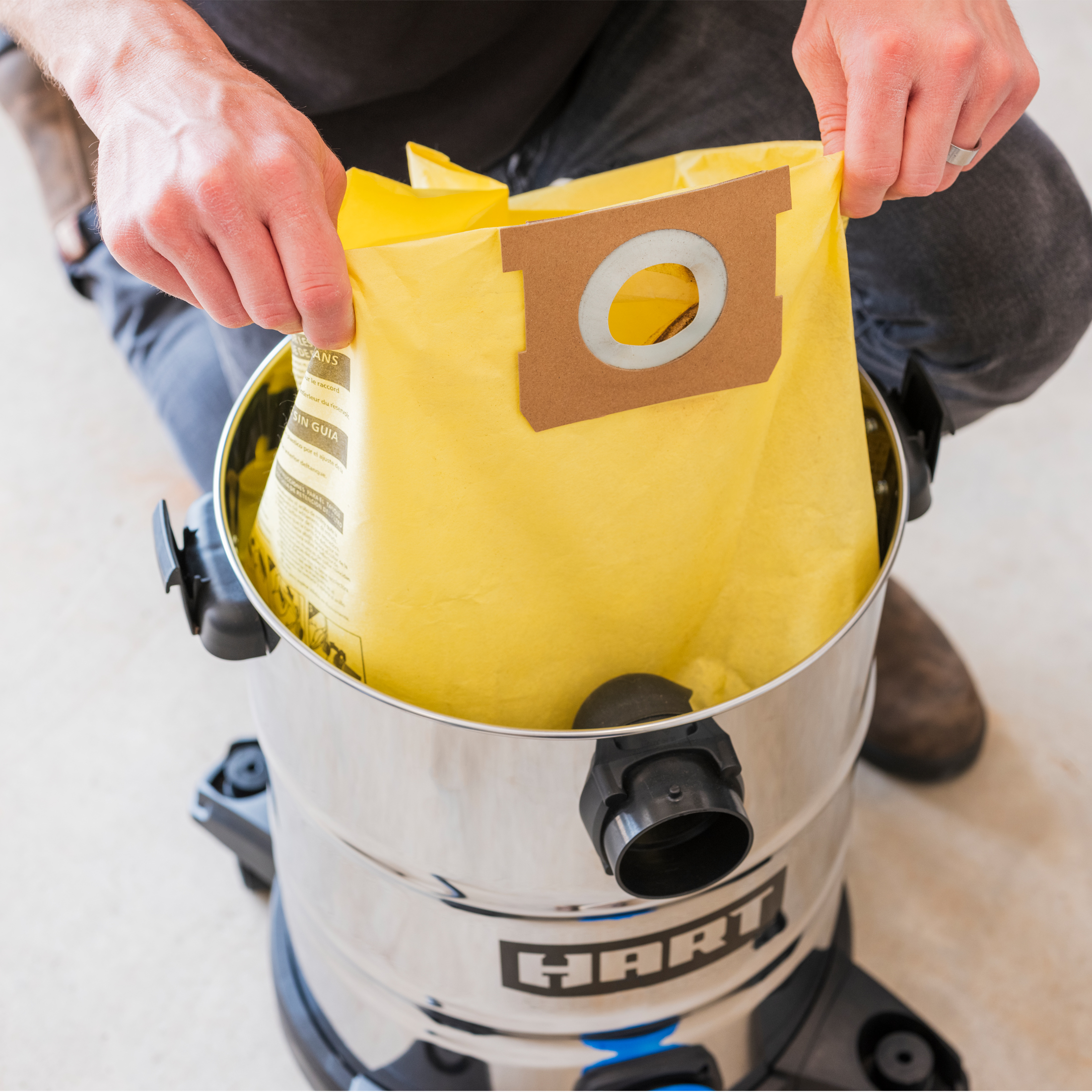 HART 6 to 16 Gallon High Efficiency Dust Bag, 3-Pack, VHBM 3701, Wet/Dry Vacuum Cleaners