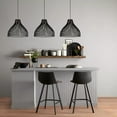 thumbnail image 2 of Bouclair Black Textured Faux Leather and Metal Bar Stool, 2 of 7