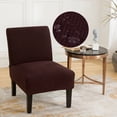 thumbnail image 2 of JIAN YA NA Armless Accent Chair Covers Velvet Stretch Slipcovers Furniture Protector Covers for Living Room Home Hotel, 2 of 9