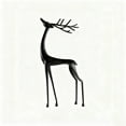 thumbnail image 2 of 8.6in Black Metal Deer Tabletop Decoration, Reindeer Statues Imitation Metal Resin Deer Sculpture, Black Finish European-Style Modern Decorative, Christmas Tabletop Ornament C, 2 of 7