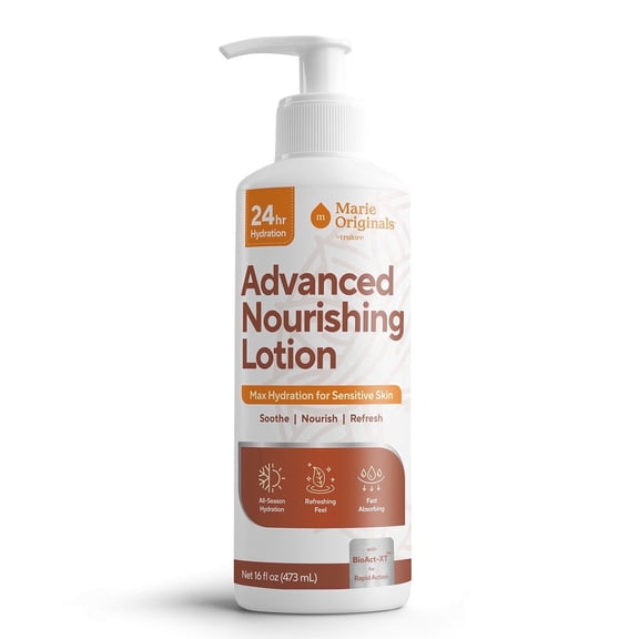 Marie Originals Advanced Nourishing Lotion, Daily Moisturizer for Dry & Sensitive Skin, Lightweight Fast-Absorbing Hydrating Body Cream, 16 fl oz