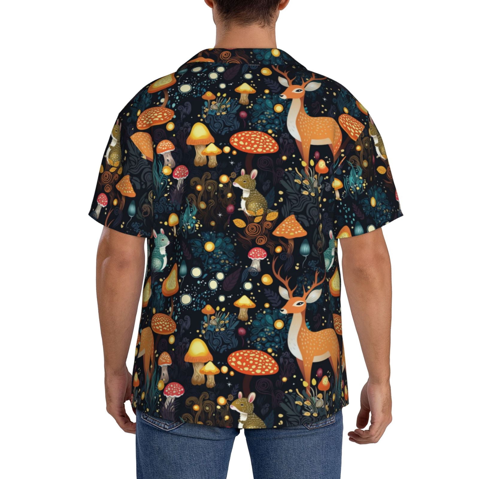 Kdxio Men's Hawaiian Shirt for Men Short Sleeve Shirt Forest Elf Summer Casual Holiday Beach Button Down T-Shirts