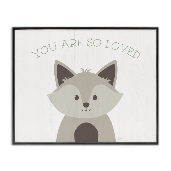 Stupell Industries Scandinavian So Loved Smiling Fox Black Framed Giclee Art, 14 x 11, by Natalie Carpentieri