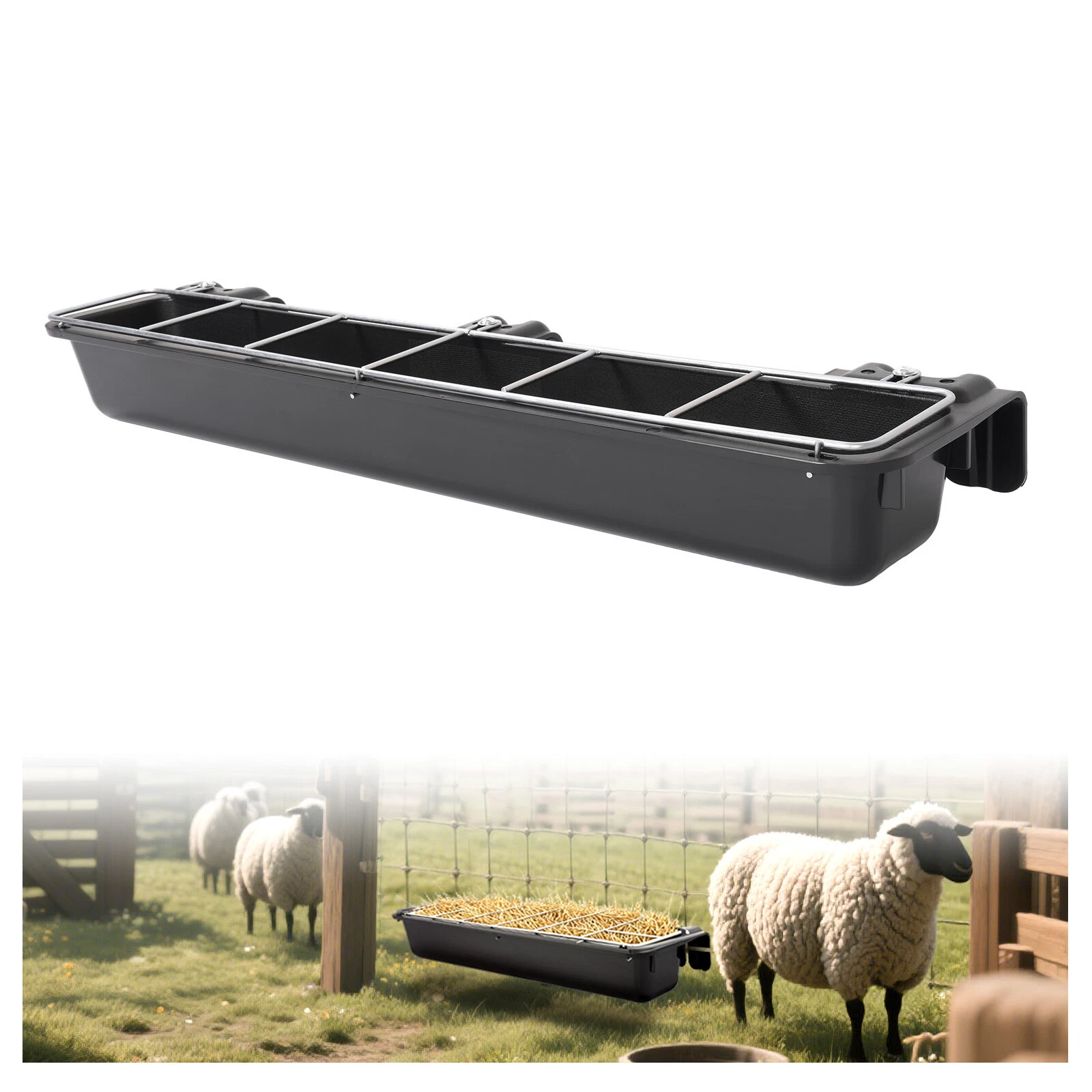Livestock Electric Fencing Supplies Set Of 3 Wall-Mount Hay Feeder ...