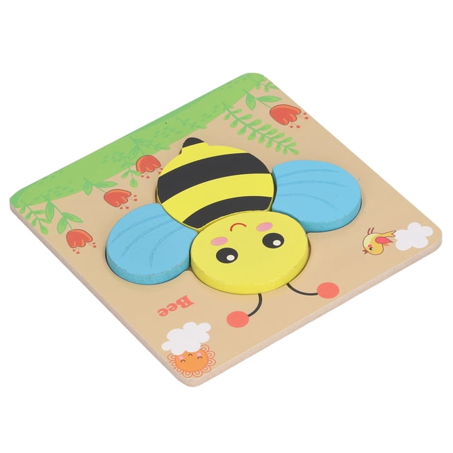 Educational Learning Puzzl, Exquisite Water Paint Cartoon Animal Puzzle Bee Pine Wood Safe Large Size For Bedroom For Nursery School Bee