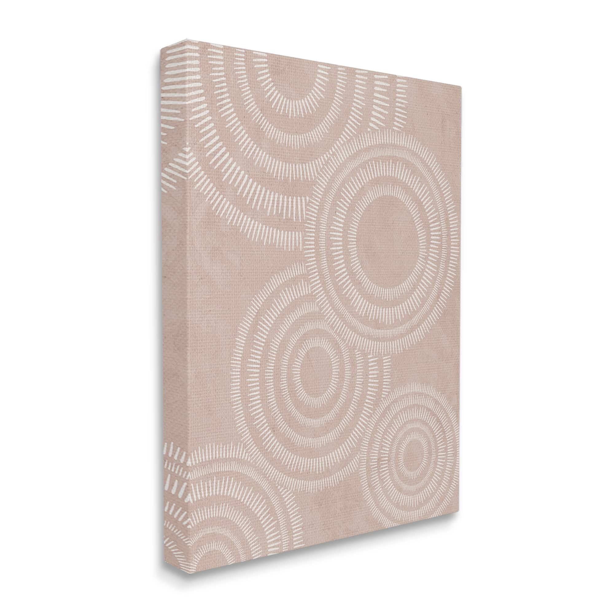 Stupell Boho Circles Beige Pattern Abstract Painting Gallery Wrapped Canvas Print Wall Art