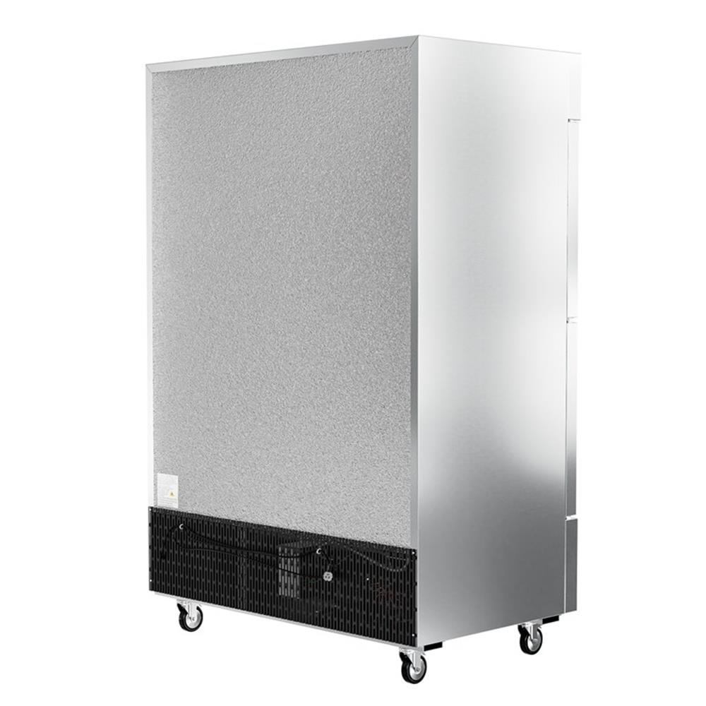 Pemberly Row 54" Commercial Stainless Steel Half Door Reach-In Freezer in Silver