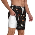 thumbnail image 3 of Picia Animal Koi Fish pattern Mens Swim Trunks with Compression Liner Stretch Beach Shorts Quick Dry with Zipper Pockets No-Chafing Board Shorts-Small, 3 of 9