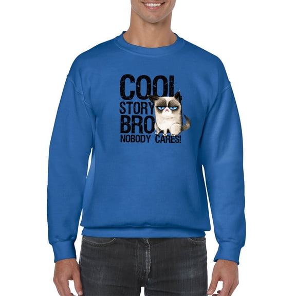 Nobody Cares! Grumpy Cat Sweatshirt Men -T-Line Designs, Male 3X-Large
