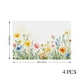 thumbnail image 4 of AshasdS Watercolor Floral Linen Table Mats Set of 4 12x18 inch for Spring Summer Home Table Decor, 4 of 5