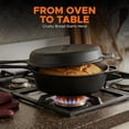 thumbnail image 7 of KICHLY Pre-Seasoned Cast Iron Combo Cooker Dutch Oven with Skillet Lid, 3.2 Quart 10.25 Inch Dual Function Cast Iron Pot & Pan for Baking, Frying, Roasting & Camping, Black, 7 of 7