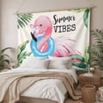 thumbnail image 3 of Summer Pink Flamingo Large Tapestry for Bedroom Wall Hanging Tapestry, Beach Tropical Palm Leaves Ceiling Backdrop Tapestries Poster Blanket Wall Decor for Teens Room Living Room Dorm 86" x 104", 3 of 8