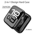 thumbnail image 3 of HOMEYA For Apple Watch Series 10 42MM Screen Protector Case , iWatch Protective Face Cover with Tempered Glass Film for Women Men, Black, 3 of 9