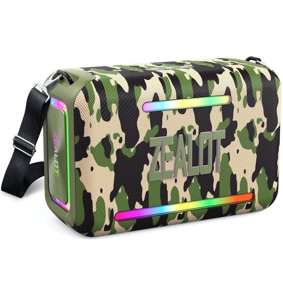 Altavoz Bluetooth ZEALOT 120W IPX6 impermeable con luz LED