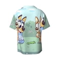thumbnail image 6 of Lsque Bluey print Men's Cuban Collar Short Sleeve Shirt Summer Beachwear Casual Button Down Fashionable Vacation Leisure Shirt-XX-Large, 6 of 7