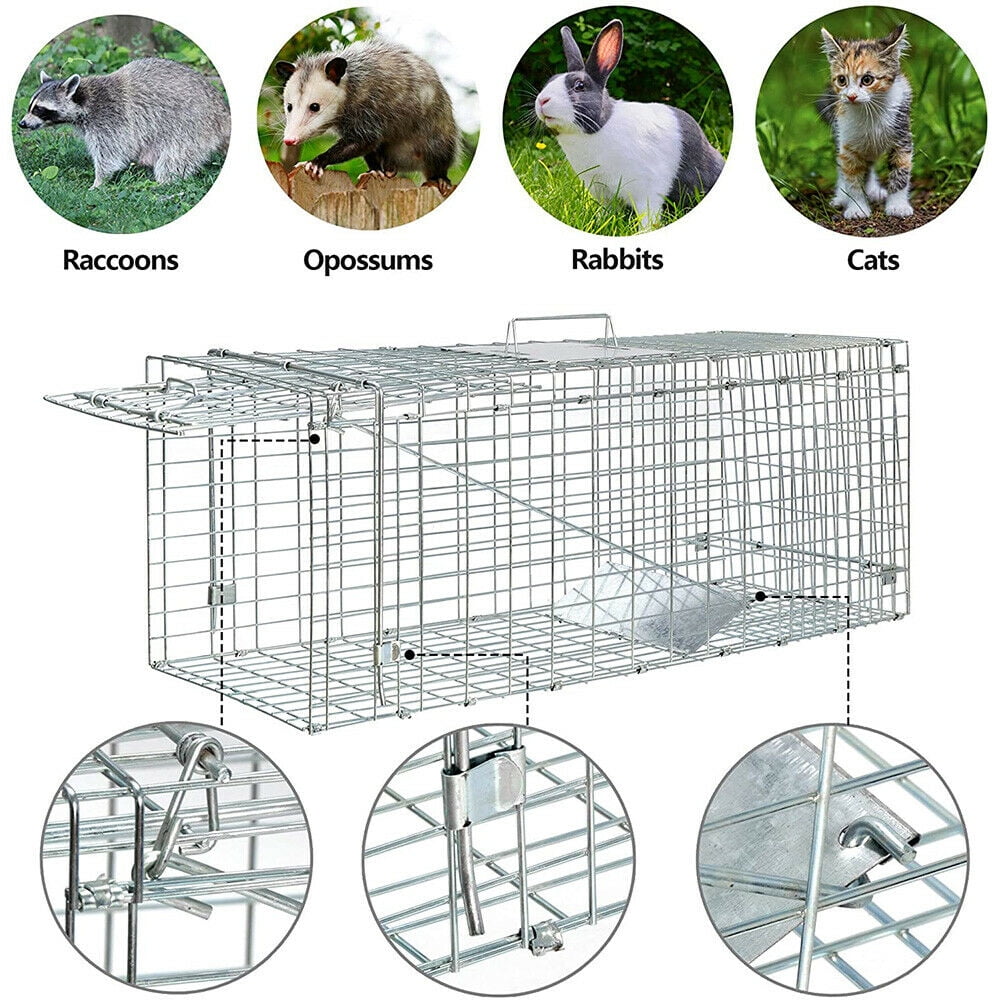 Details about   Humane Live Animal 32'' Trap 1 Door Rodent Cage for Rabbits Cat Raccoon Squirrel 
