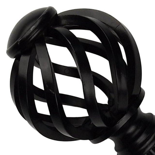Langgg 2 Pcs Embouts de Tringle à Rideaux 3/4 Pouce Remplacement pour Chambre Salon Noir Ajouré