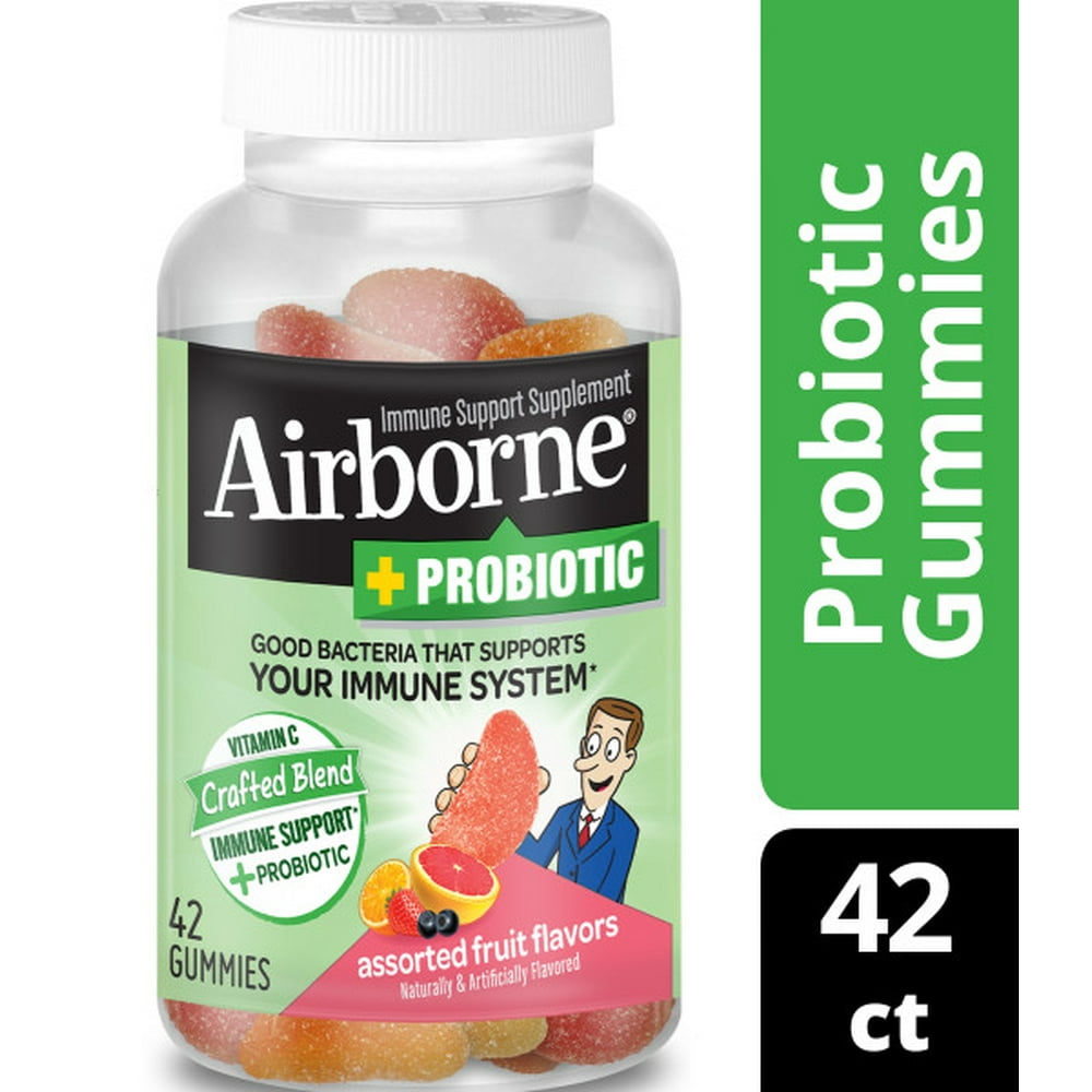 Airborne Plus Probiotic Gummies, 42 count 750mg of Vitamin C Immune