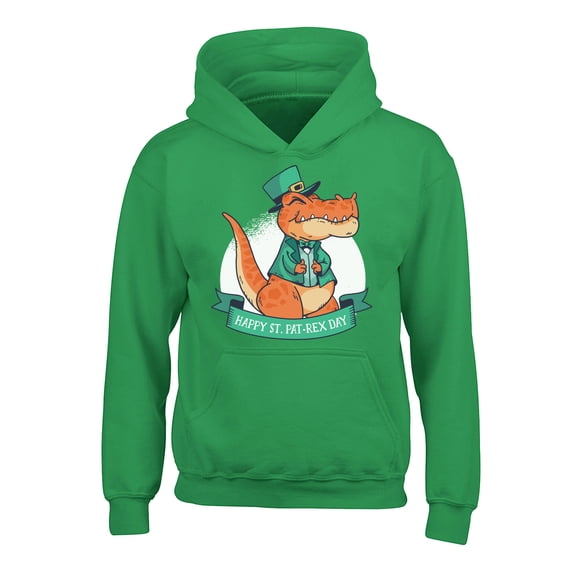 Awkward Styles Saint Patrick's Day Hoodies for Kids Irish Pat-rex Hooded Youth Sweatshirt