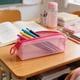 thumbnail image 1 of Estuche para Lápices de 1,75 Pt, Estilo Sencillo, Bolsa de Maquillaje, Bolsa Grande con Cremallera para Lápices, Organizador de Útiles Escolares y de Oficina, Tinta Rosa, 1 of 6