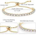 thumbnail image 6 of BAGZY Tennis Bracelets 18K Gold Plated Diamond AAA+ Cubic Zirconia Classic Tennis Bracelet Adjustable Slider for Women Teen Girls Mom Daughter | Length 5.1''+0.28'', 6 of 6