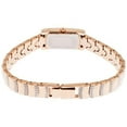 thumbnail image 2 of Women's Crystal Rose-Tone Stainless Steel Mother of Pearl Rectangle Dial, 2 of 3
