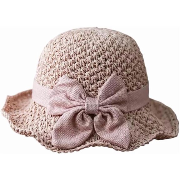 Elegant Woven Straw Sun Hat with Bow Summer Beach Hat for Women Wide Brim Packable Foldable Straw Hat for Women Crochet Hats for Women