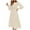 Beige, variant on Women's 2024 Casual Long Sleeve Crew Neck High Waist Smocked Flowy Tiered Midi Dress