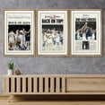 thumbnail image 3 of wall26 Framed Canvas Print Wall Art Set Jayhawks Tar Heels Basketball Newspaper Sports &amp; Fitness Athletes Digital Art Pop Art Modern Portrait for Living Room, Bedroom, Office - 24"x36"x, 3 of 5