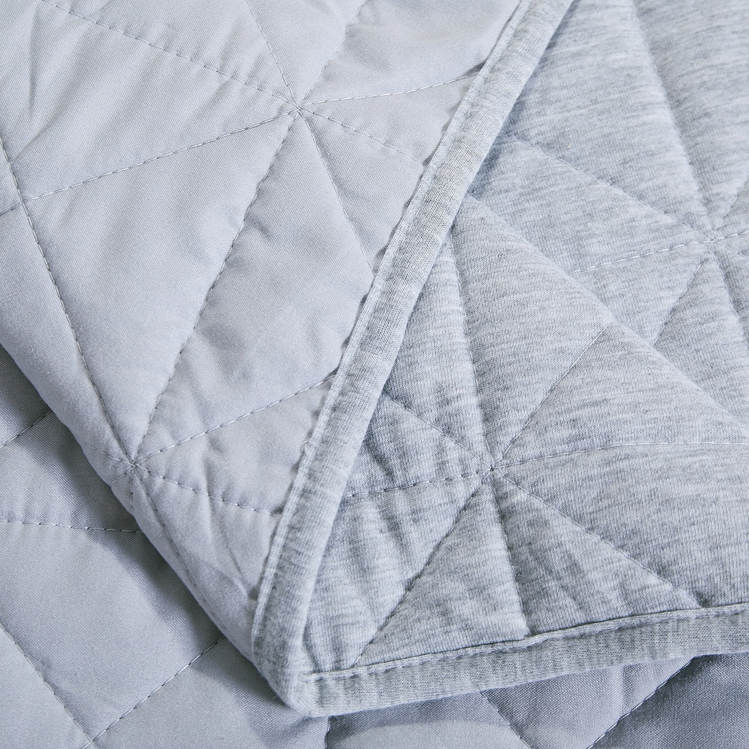Chaps 3-Piece Jersey Knit Microfiber Quilt and Sham Set - Solid Coverlet Comforter - Grey - Size King