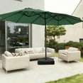 thumbnail image 3 of Autlaycil 15 ft Rectangle Patio Umbrella with Umbrella Base, Crank, Outdoor Market Umbrella (Green), 3 of 7