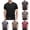 Black, variant on Dovford Mens Casual Short Sleeve Henley Shirts Fashion Vintage Print Button T Shirts with Pocket
