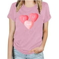 thumbnail image 3 of Fesfesfes Tshirts Shirts for Women's Fashion Crewneck Printed Short Sleeve T-shirt Casual Loose Shirt Tops Workout Shirts for Women 2XL(US:12), 3 of 7