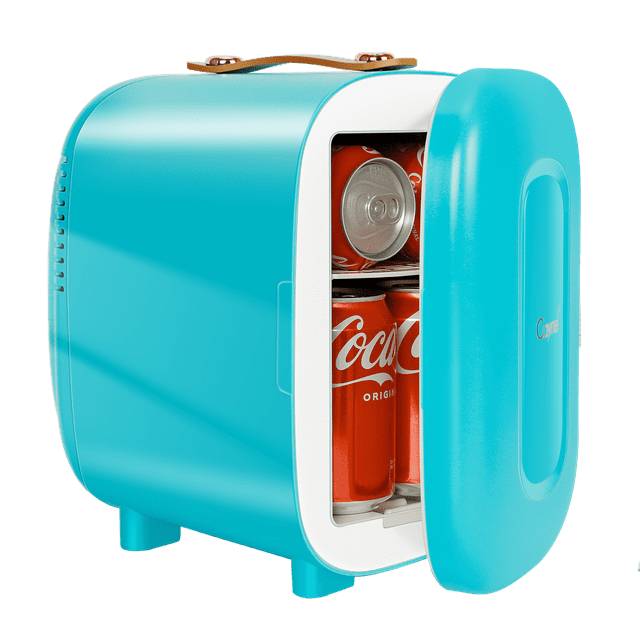 Caynel 5L Portable Retro Mini Fridge 6can Mini Refrigerator,Teal