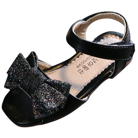 

Yinguo Casual Bowknot Shoes Princess Toddler Kids Baby Girls Summer Sandals Baby Shoes Black 24
