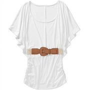 Susie Rose Juniors' Plus Batwing Top w/ Belt