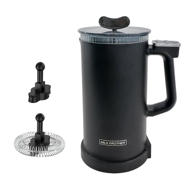 Luzkey Electric Milk Frother Large 600ml Automatic Hot and Cold Foam Maker 500W Nonstick Coating Interior Hot Chocolate Milk Steamer Black