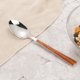 thumbnail image 2 of 1 juego de tenedor y cuchara de acero inoxidable, juego de vajilla con mango de madera, tenedor y cuchara, cortador de cena., 2 of 6